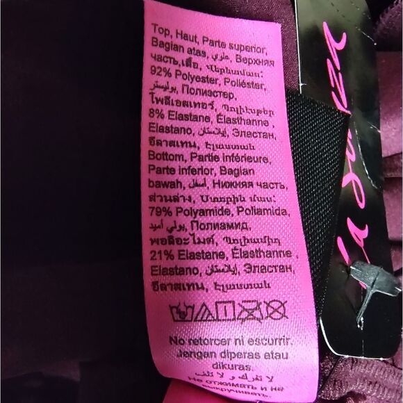 NWT La SENZA Jeweled Plunging Halter Open Back Bodysuit Wine Burgundy US… - Picture 7 of 8